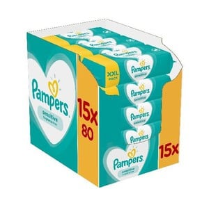 Pampers Sensitive XXL Monthly Βοx 1200pieces (15x8