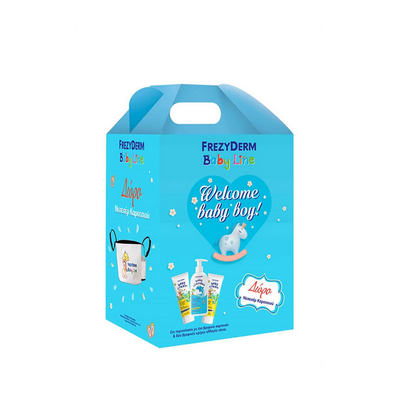 FREZYDERM Welcome Baby Boy Gift Set Baby Shampoo 300ml & Baby Cream 2x175ml & Δώρο Νεσεσέρ Καροτσιού