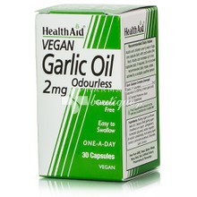 Health Aid GARLIC OIL 2mg - Άοσμο Σκόρδο, 30 veg. caps