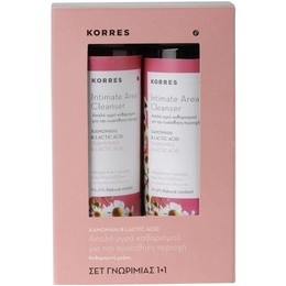 Korres Intimate Area Cleanser Υγρό Καθαρισμού Ευαίσθητης Περιοχής με Χαμομήλι & Lactic Acid 2 x 250ml Σετ 1+1 Δώρο.