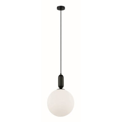 Pendant Light Black Φ30cm With Opal Glass Ε27 40W 