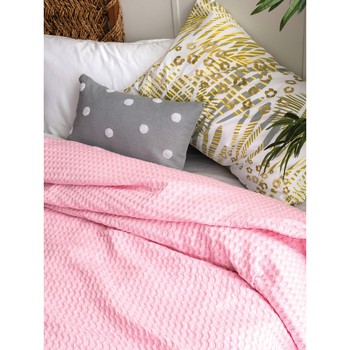 Κουβέρτα Πικέ Γίγας (250x240) Marcie Pink Palamaiki