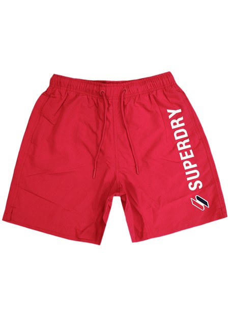 Superdry risk red code applque 19 inch swim short - opi