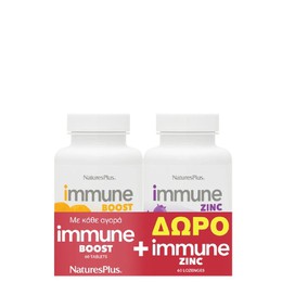 Natures Plus Promo Immune Boost, 60tabs & Δώρο Immune Zinc, 60lozenges, 1σετ