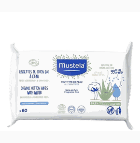 Mustela Organic Cotton Wipes with Water-Μωρομάντηλ