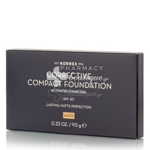 Korres Activated Charcoal Corrective Compact Foundation SPF20 ACCF3 - Διορθωτικό make-up σε compact μορφή, 30ml