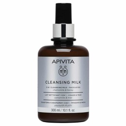 Apivita Cleansing Milk Γαλακτωμα Καθαρισμού 3 σε 1 για Προσωπο & Ματια με Χαμομήλι & Μέλι 300ml
