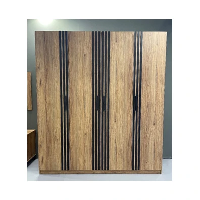 Ντουλάπα 4Φ Με Πατάρι 200x240x060cm Melody Μελαμίν