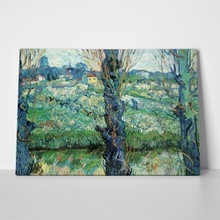 Van gogh   orchard in blossom with view of arles a