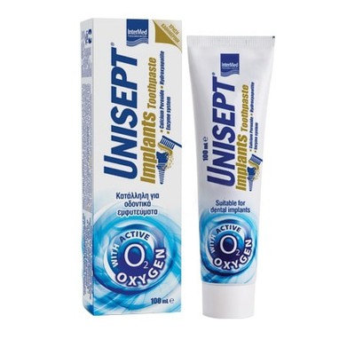 INTERMED Unisept Implant Toothpaste Οδοντόπαστα Κατάλληλη Για Οδοντικά Εμφυτεύματα 100ml 