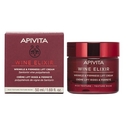 APIVITA Wine Elixir Αντιρυτιδική Κρέμα για Σύσφιξη & Lifting Πλούσιας Υφής με Πολυφαινόλες από Αμπέλια Σαντορίνης 50ml