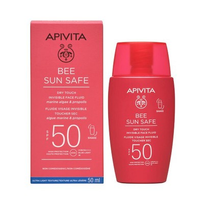APIVITA Bee Sun Safe Dry Touch Invisible Face Fluid Λεπτόρρευστη Αντηλιακή Κρέμα Προσώπου SPF50 50ml