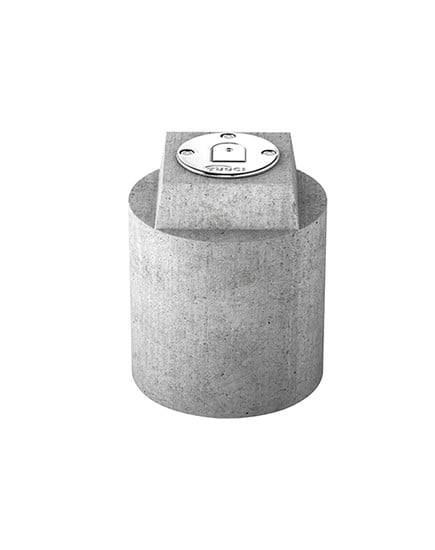 STAINLESS STEEL FLUSH MOUNT with CONCRETE CYLINDER
