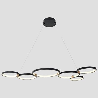 Linear Led Black Pendant Light 90W 3000Κ 2800Lm