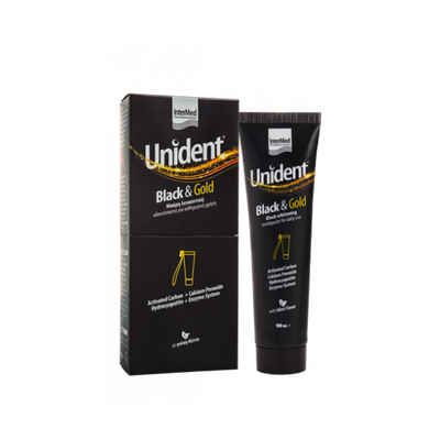 INTERMED Unident Black & Gold Λευκαντική Οδοντόπαστα Ειδικά Σχεδιασμένη Για Καθημερινή Χρήση 100ml