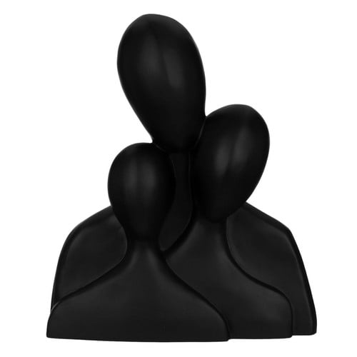 Skulpturë e zezë dekoruese në formë familjeje 