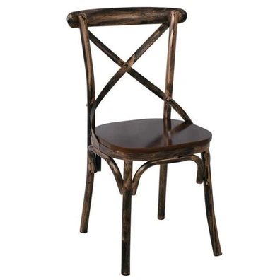 Σετ 4 τμχ Καρέκλα Μέταλλο Βαφή Black-Gold 52x46x91
