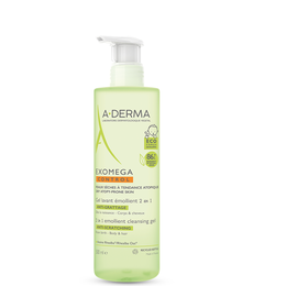 A-Derma Exomega Gel Lavant Emollient 2 en 1 Ζελ Καθαρισμού Σώμα/Μαλλιά για Βρέφη-Παιδιά Ξηρό/Ατοπικό Δέρμα 500ml