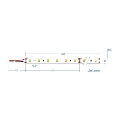 Indoor Led Strip 11,4W/M 6000Κ 24V 5M