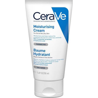 CERAVE Moisturazing Cream-Ενυδατική Κρέμα Για Πρόσωπο & Σώμα Για Πολύ Ξηρό Δέρμα, Χωρίς Άρωμα, 50ml