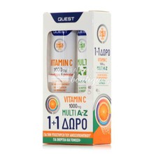 Quest Σετ Vitamin C - Ανοσοποιητικό, 20 eff. tabs & ΔΩΡΟ Multi A-Z - Πολυβιταμίνη, 20 eff. tabs
