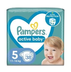 Pampers Active Baby Diapers No 5 (11kg-16kg) - 38 