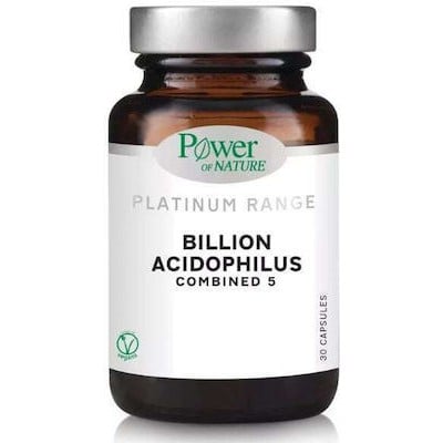 POWER OF NATURE Platinum Range Billion Acidophilus Combined 5 Προβιοτικά 30 Φυτικές Καψούλες