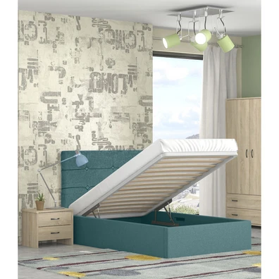 Alina dressed bed 120x215cm fabric with storage Pe