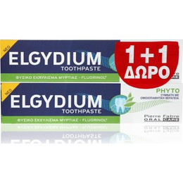 Elgydium Phyto-Οδοντόκρεμα με Φυσικό Εκχύλισμα Μυρτιάς 75ml 1+1 Δώρο