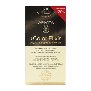 APIVITA Βαφή μαλλιών color elixir N5,18 καστανό αν
