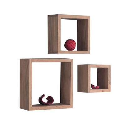 Σετ Ράφια Ξύλο Ακακία Φυσικό 25x25x10/20x20x10/15x
