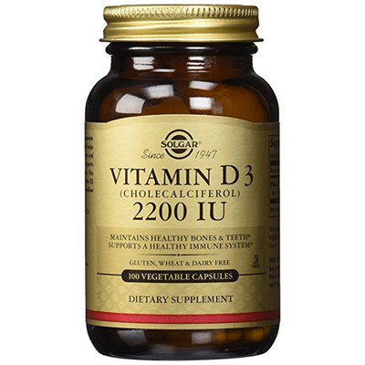 SOLGAR Vitamin D3 2200 IU (55μg) Συμπλήρωμα Διατροφής Με Βιταμίνη D3 Με Πολλαπλά Οφέλη Για Τον Οργανισμό, Ιδανικό Για Την Υγεία Των Οστών & Των Αρθρώσεων x100 Φυτικές Κάψουλες