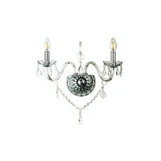 Wall Light  2/lights with Crystals Ε14 Transparent