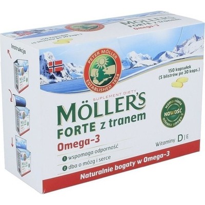 MOLLER`S Forte Μουρουνέλαιο Μίγμα Ιχθυελαίου & Μουρουνέλαιου Πλούσιο Σε Ω3 Λιπαρά Οξέα, 150 Κάψουλες