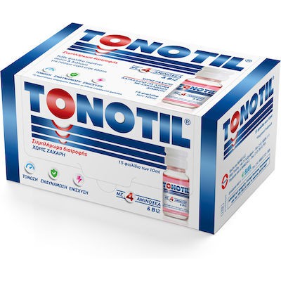 TONOTIL Πολυβιταμινούχο Συμπλήρωμα Διατροφής Για Ενέργεια & Τόνωση 15 Φιαλίδια x 10ml
