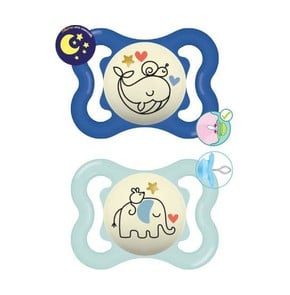 MAM Supreme Night Silicone Soother for Boys 2-6 Mo