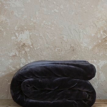 Κουβέρτα Βελουτέ Υπέρδιπλη (220x240) Coperta Black Nima Home