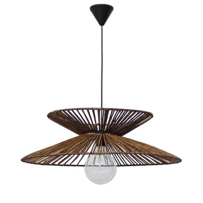 Pendant Light 1xE27 Double Conical Bamboo D60