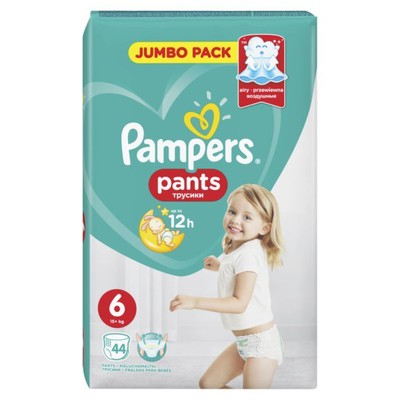 PAMPERS Βρεφικές Πάνες Βρακάκια Pants No.6 15+Kgr 44 Τεμάχια Jumbo Pack