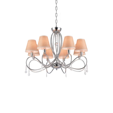 E002-8 Laki Pendant Lamp Chrome & White Shade 1z2