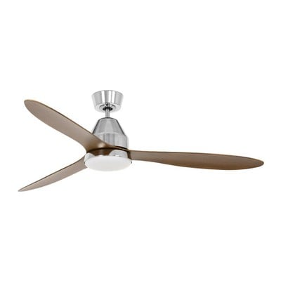 Ceiling Fan Whitehaven Silver With 3 Brown Blades 