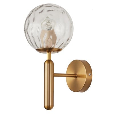 Wall Mounted Light Torch Forged Glass Globe 1xE27 