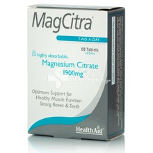 Health Aid MagCitra Magnesium Citrate - Κιτρινό Μαγνήσιο, 60 veg. tabs