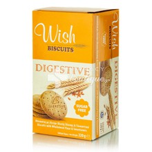 Wish Biscuits Digestive - Μπισκότα Ολικής Άλεσης χωρίς Ζάχαρη, 220gr