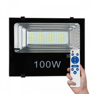 Solar Led Smd Flood Light 100W 6000K Wall Mounted 