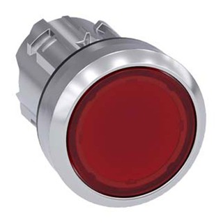 Illuminated Pushbutton Metallic Flat Button Red F2
