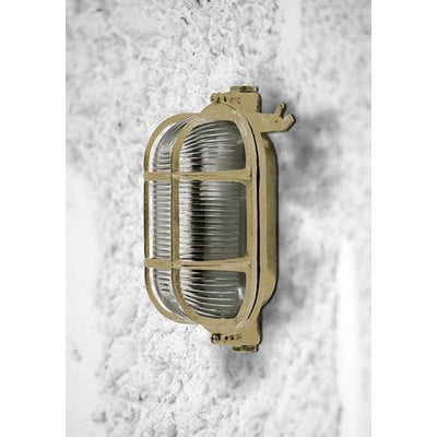 Brass Wall Light N.17 Oval Ip64 60W Natural Brass 