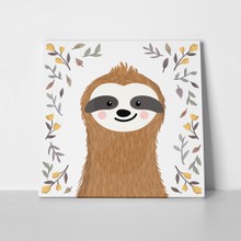 Cute baby sloth among flowers 1039771000 a
