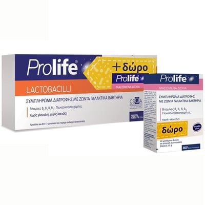 PROLIFE Lactobacilli Προβιοτικά 7x8ml & Prolife 24 Mασώμενες Tαμπλέτες