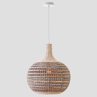 Pendant Light 1Χε27 Ø22,5 Wicker (Rattan)